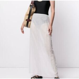SIR The Label Pierre Maxi Skirt Sheer Long Cover-Up White Cottage Size 1 US 4